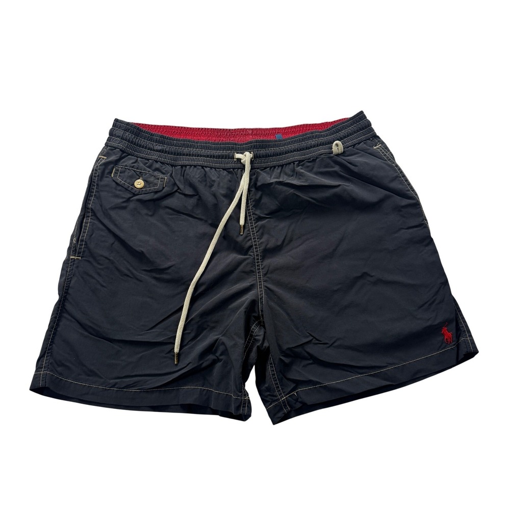 Polo Ralph Lauren Mens‎ Navy Blue Swim Trunks Mesh Lined Pony Logo Size M